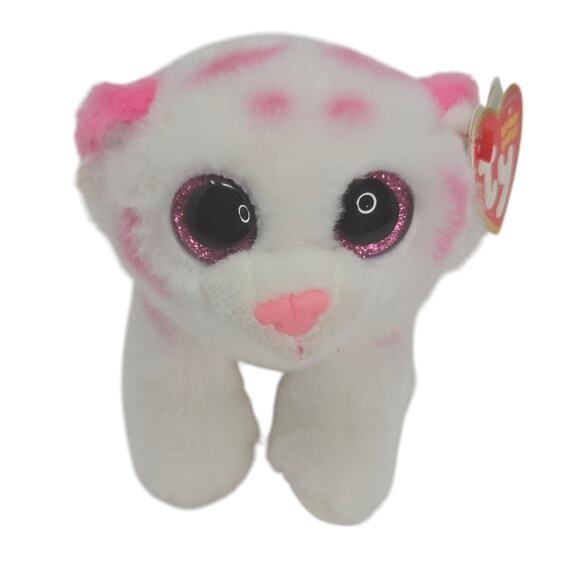 Ty Tabor White Tiger Pink Stripes Beanie‎ Baby VelveTy Stuffed Animal Plush 6" - Picture 3 of 10